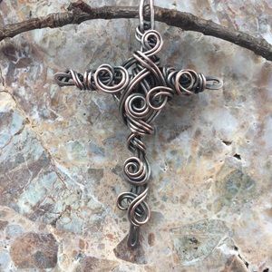 Scoll Style Wire Work Cross